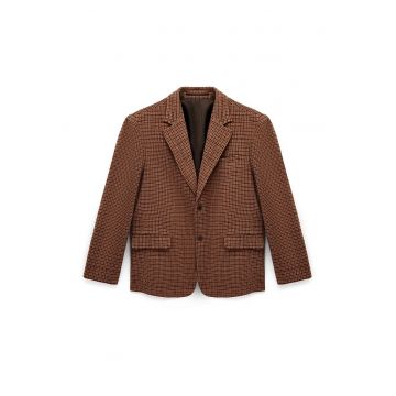 Sacou din amestec de bumbac si lana - Maro