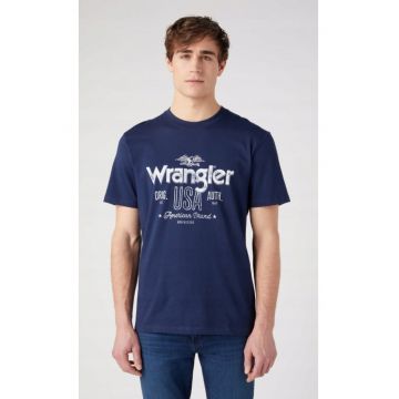 Tricou barbati  Americana - bumbac - Albastru