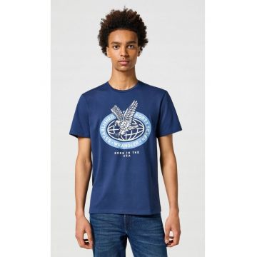 Tricou barbati -  AMERICANA bumbac - bleumarin - imprimeu - Bleumarin
