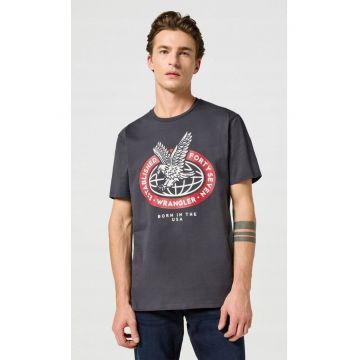 Tricou barbati -  Americana Tee - negru - bumbac - maneca scurta
