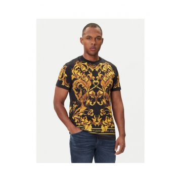 Tricou barbati  culori negru/galben - bumbac