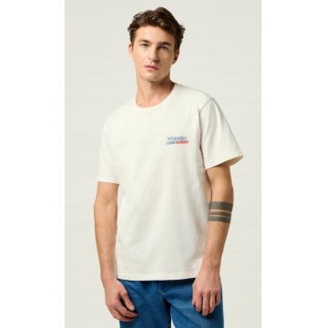 Tricou barbati -  SMALL AMERICANA TEE - bumbac - alb - maneca scurta - croiala regular fit