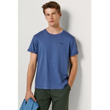 Tricou cu dungi Jacko - Albastru ultramarin/Albastru paun