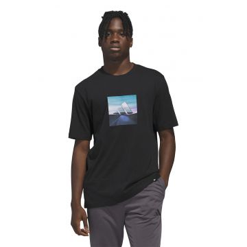 Tricou cu imprimeu foto - Negru/Albastru