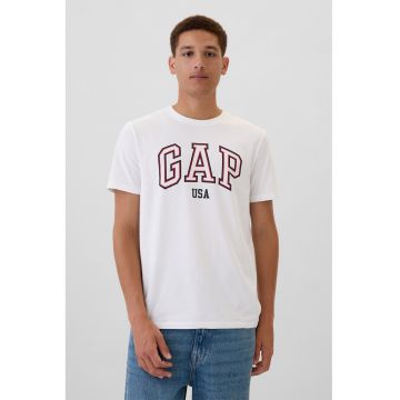 Tricou cu imprimeu logo - Rosu/Alb optic