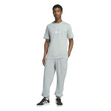 Tricou cu logo pe piept si decolteu la baza gatului - Alb/Verde pal