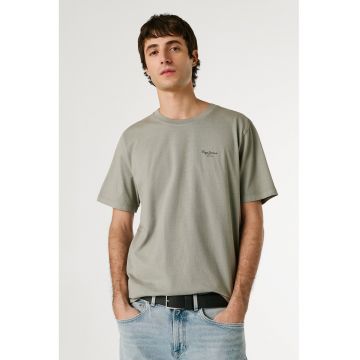 Tricou din bumbac cu logo discret Jacko - Grej