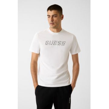 Tricou din bumbac organic pentru fitness - Alb/Negru