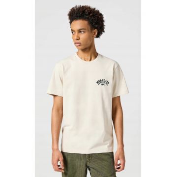 Tricou grafic barbati  alb bumbac - Alb