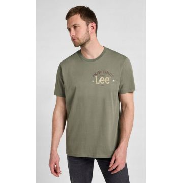 Tricou  logo mare - verde masliniu - bumbac -