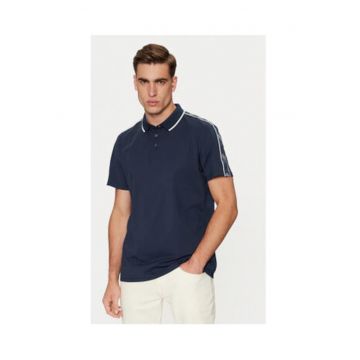 Tricou polo din amestec de bumbac - Bleumarin