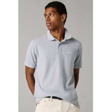 Tricou polo din bumbac cu logo Oscar - Albastru pal