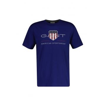 Tricou regular fit cu imprimeu logo Archive Shield - Gri/Rosu inchis/Albastru indigo