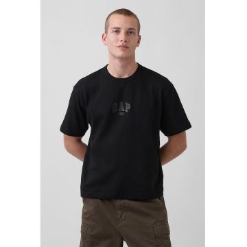 Tricou regular fit cu imprimeu logo - Negru