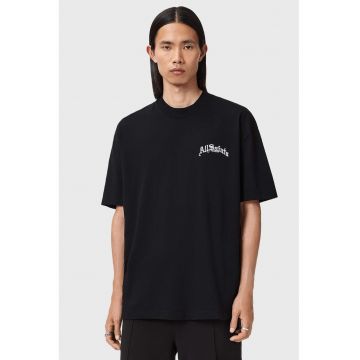 Tricou supradimensionat din bumbac organic Descent - Negru