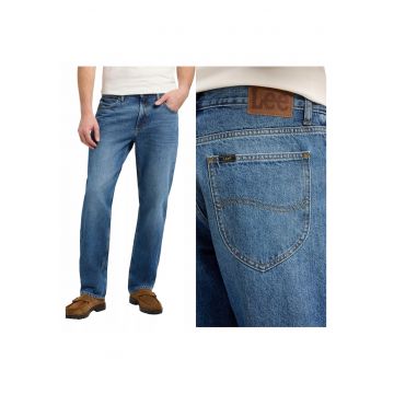 Blugi Barbati -  Haden - Slim Fit - Talie Medie - Lungi - Fermoar - 5 Buzunare - Bumbac - W36-L32 US - Albastru