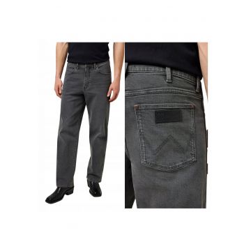 Blugi Barbati -  Loose Straight - Straight Fit - Talie Inalta - Lungi - Fermoar - 5 Buzunare - Bumbac - W34-L30 US - Gri