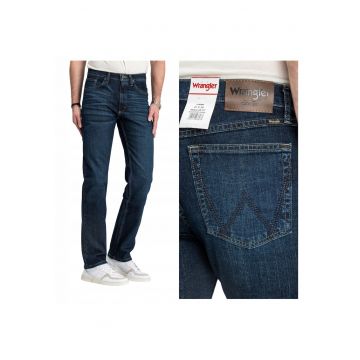 Blugi Barbati -  Regular - Straight Fit - Talie Medie - Lungi - Fermoar - 5 Buzunare - Bumbac - W31-L34 US - Albastru