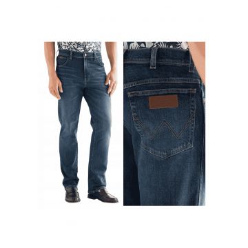 Blugi Barbati -  Texas - Slim Fit - Talie Medie - Lungi - Fermoar - 5 Buzunare - Bumbac - Albastru - Albastru