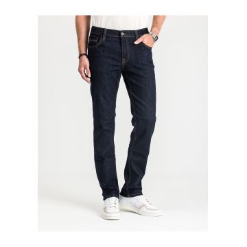 Blugi Barbati -  Washington Straight - Straight Fit - Talie Medie - Lungi - Fermoar - 5 Buzunare - Bumbac - Albastru