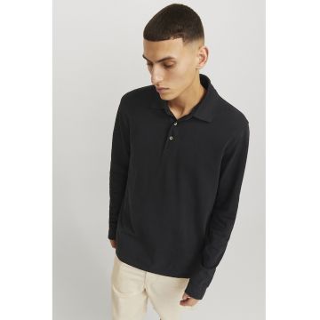 Bluza polo regular fit din bumbac pique - Negru