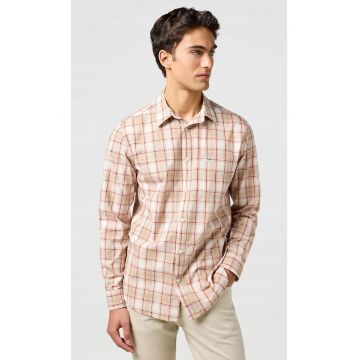 Camasa barbati -  clasica - bumbac - bej - maneca scurta - regular fit