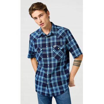 Camasa barbati -  Latigo Indigo - 2 buzunare - fermoar - albastru - bumbac