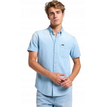 Camasa barbati  model BUTTON DOWN SS - regular fit - albastru - bumbac