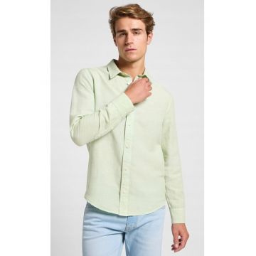 Camasa barbati -  PATCH SHIRT - verde pastel - bumbac - maneca scurta - regular fit