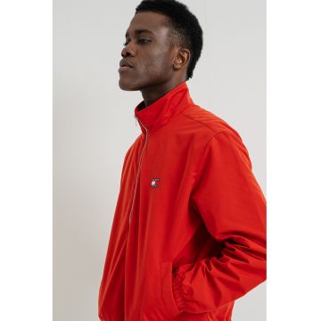 Jacheta cu fermoar si logo pe piept - Portocaliu mandarina