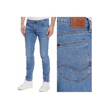 Jeans barbati  Luke W33 L36 - conici - albastru uzat - usor elastici