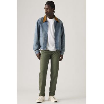 Pantaloni chino din amestec de in si bumbac - Verde aquamarin