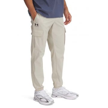 Pantaloni crop pentru fitness Vibe - Alb fildes