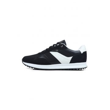 Pantofi sport low-cut cu doua nuante - Alb/Negru
