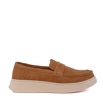 Pantofi tip mocasin bărbați Benvenuti camel din piele întoarsă  1531BM0524VCA