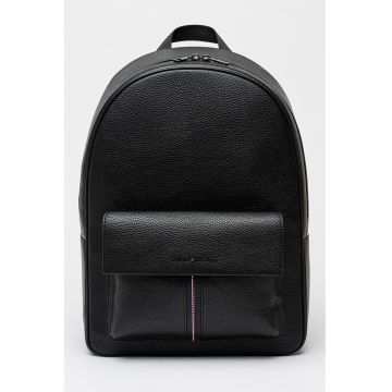 Rucsac de piele ecologica cu aspect granulat - 15L - Negru