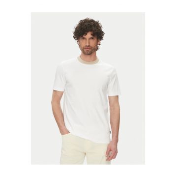 Tricou barbat  alb/bej - bumbac