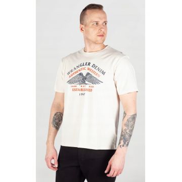 Tricou barbati  AMERICANA alb - bumbac - imprimeu - Alb