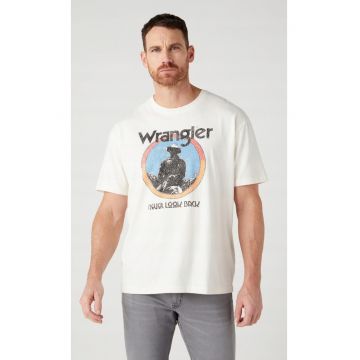 Tricou barbati -  Americana - off white - bumbac
