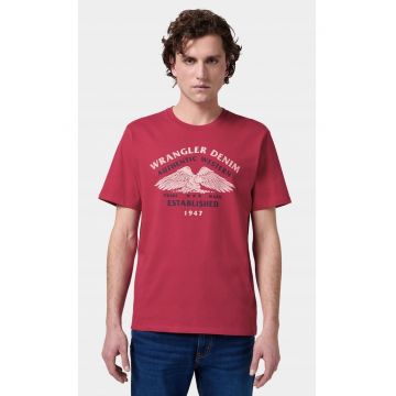 Tricou barbati -  Americana Tee - bumbac - rosu - maneca scurta