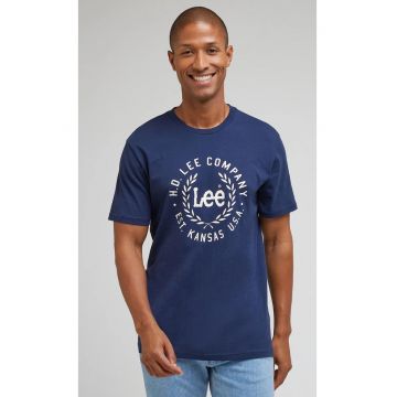 Tricou barbati -  bleumarin - cu logo - bumbac -