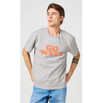 Tricou barbati -  GRAPHIC TEE - bumbac - gri - maneca scurta - regular fit