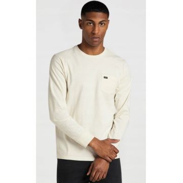 Tricou barbati  regular fit - alb - bumbac - cu buzunar