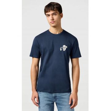 Tricou barbati -  SMALL GRAPHIC TEE - bleumarin - bumbac - maneca scurta - croiala regular fit