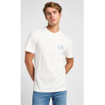 Tricou barbati -  supradimensionat - imprimeu - alb - bumbac