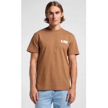 Tricou barbati -  WORKWEAR GRAPHIC TEE - supradimensionat - scurt - bumbac - maro