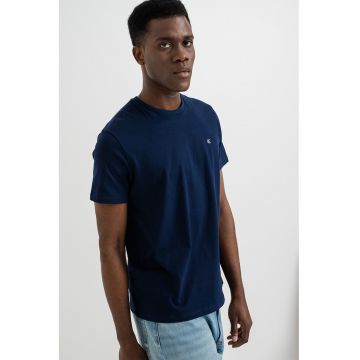 Tricou cu detaliu logo - Albastru ultramarin