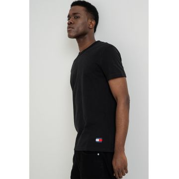 Tricou slim fit de bumbac - Negru