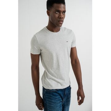 Tricou slim fit - Gri deschis melange