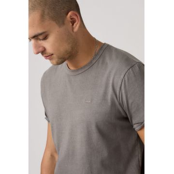 Tricou uni de bumbac cu aplicatie logo discreta - Grej -